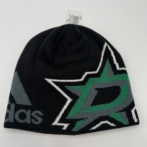 Adidas Dallas Stars NHL Hockey Knit Beanie Hat One Size Fits All Black Green